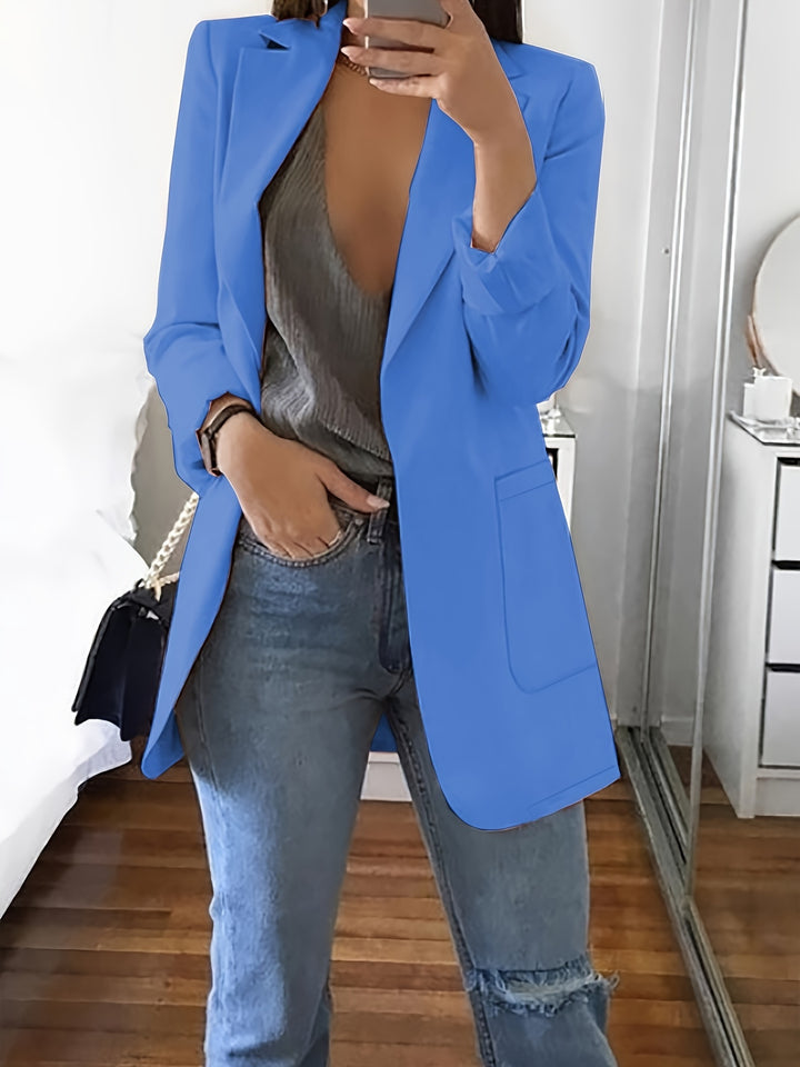 Sophia | Solid Open Front Blazer