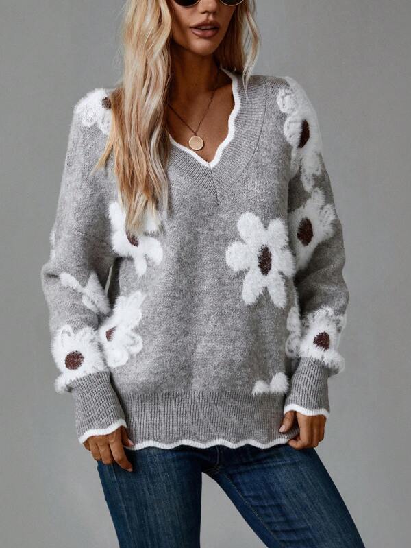 Elara | Blossom V-neck Sweater