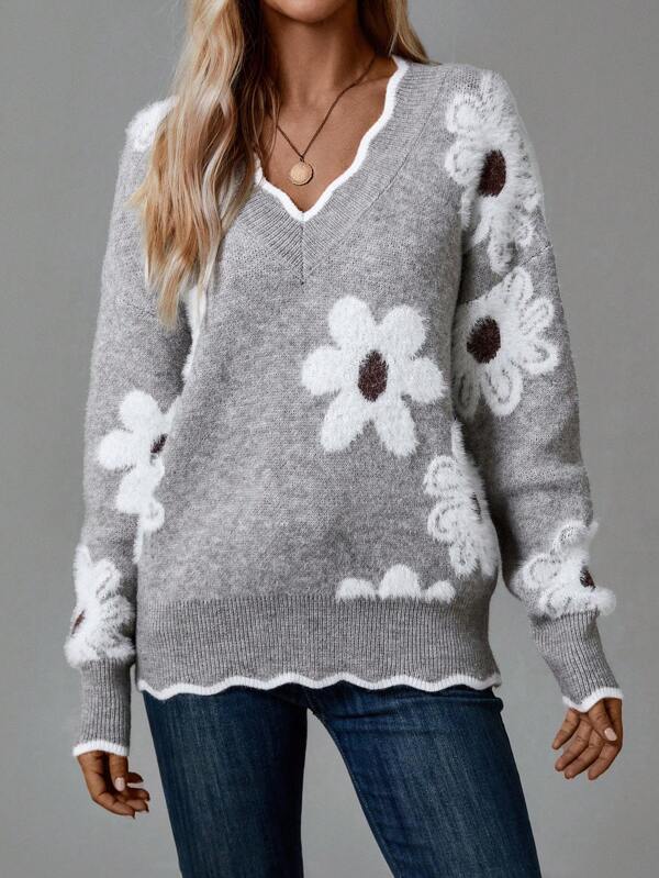 Elara | Blossom V-neck Sweater