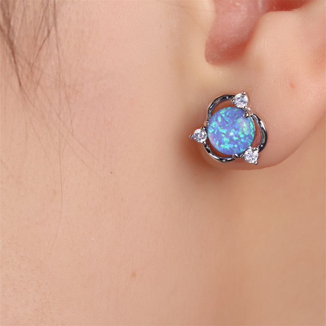 Rose | Opal Flower Stud Earrings