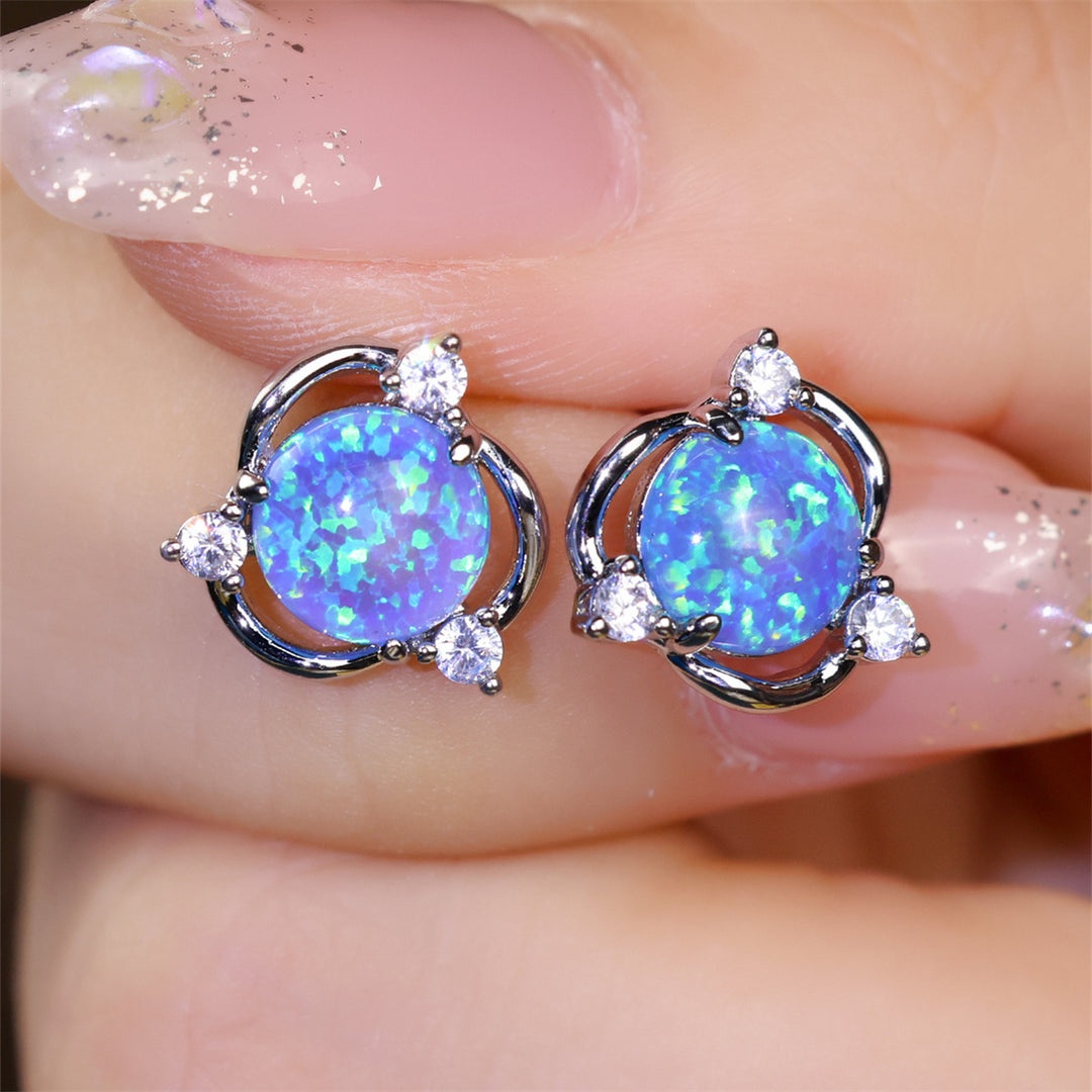 Rose | Opal Flower Stud Earrings