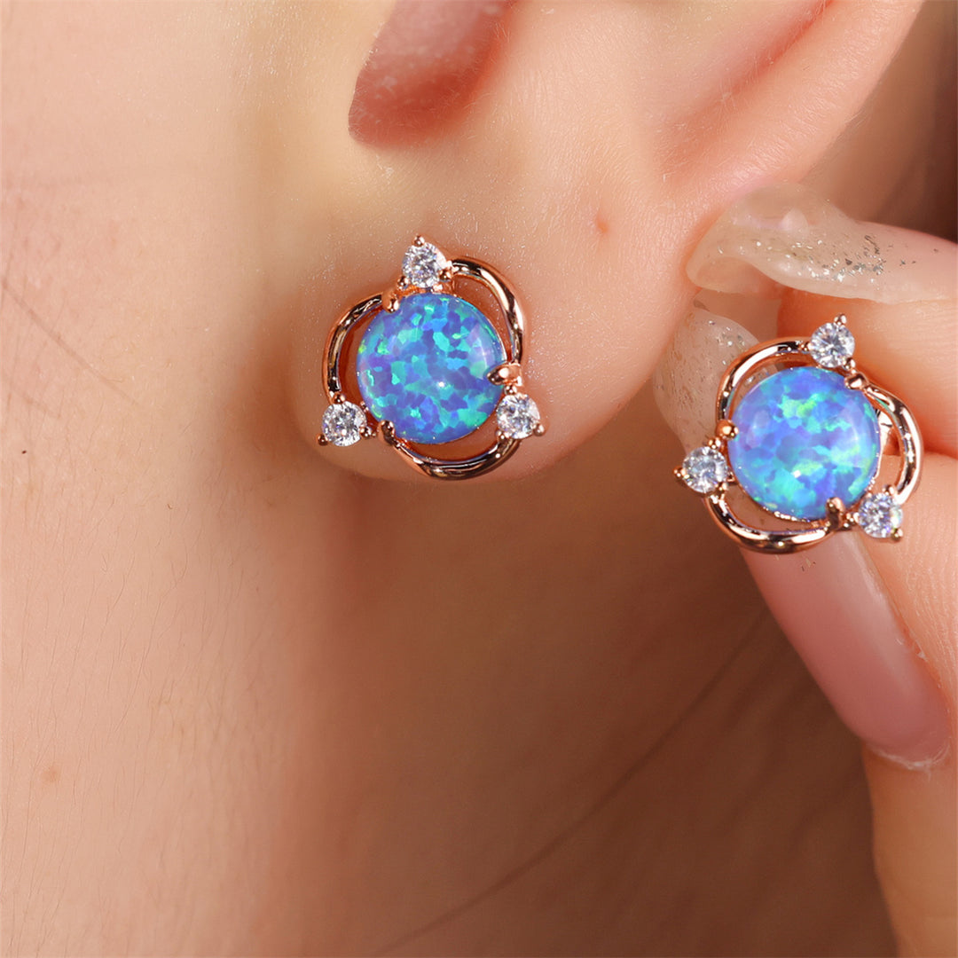 Rose | Opal Flower Stud Earrings