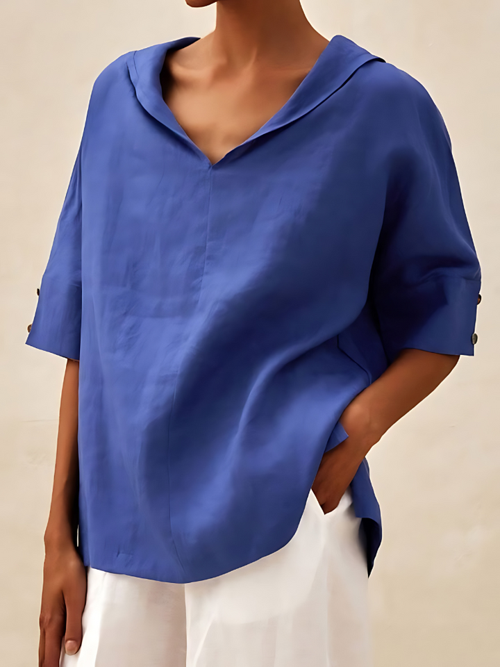 Molli | V-Neck Casual Linen Shirt