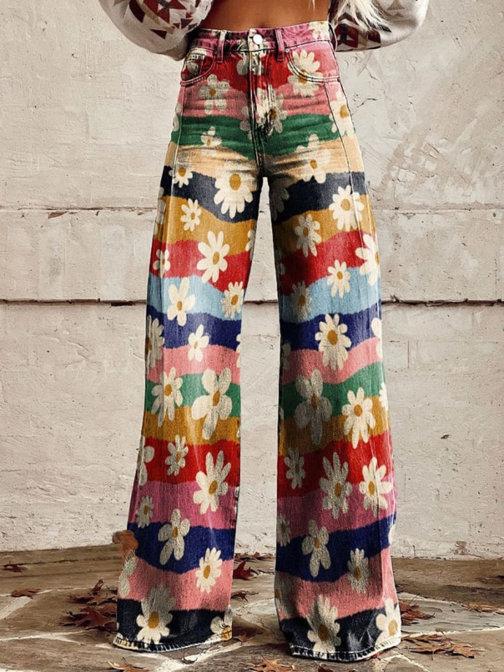 Danielle | Retro Wide Floral Pants