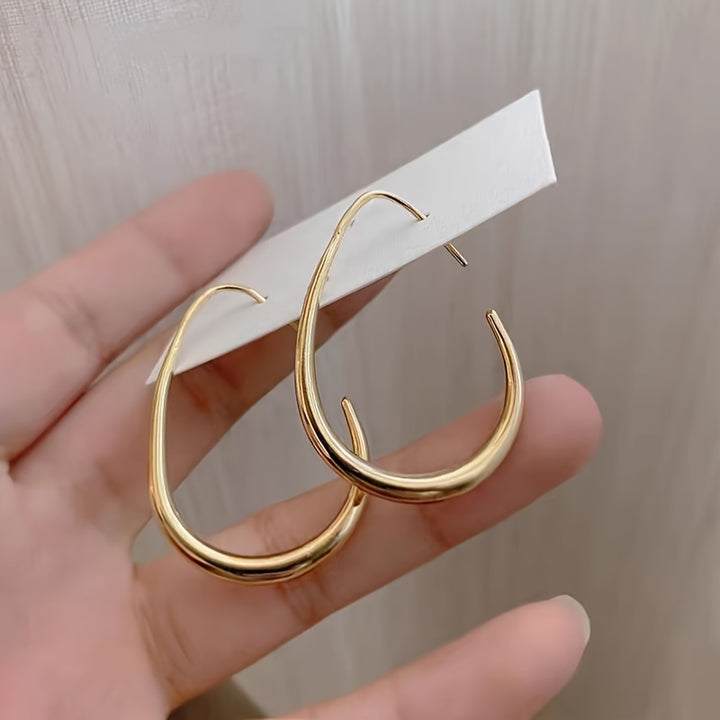 Ava | Glossy Water Drop Hoop Earrings