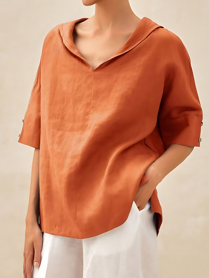 Molli | V-Neck Casual Linen Shirt