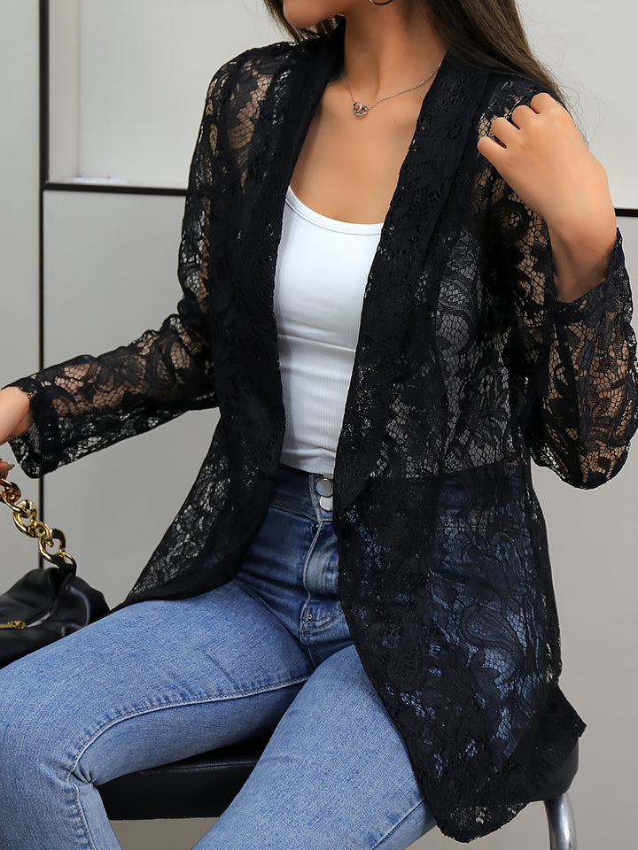 Liana | Floral Lace Lapel Blazer