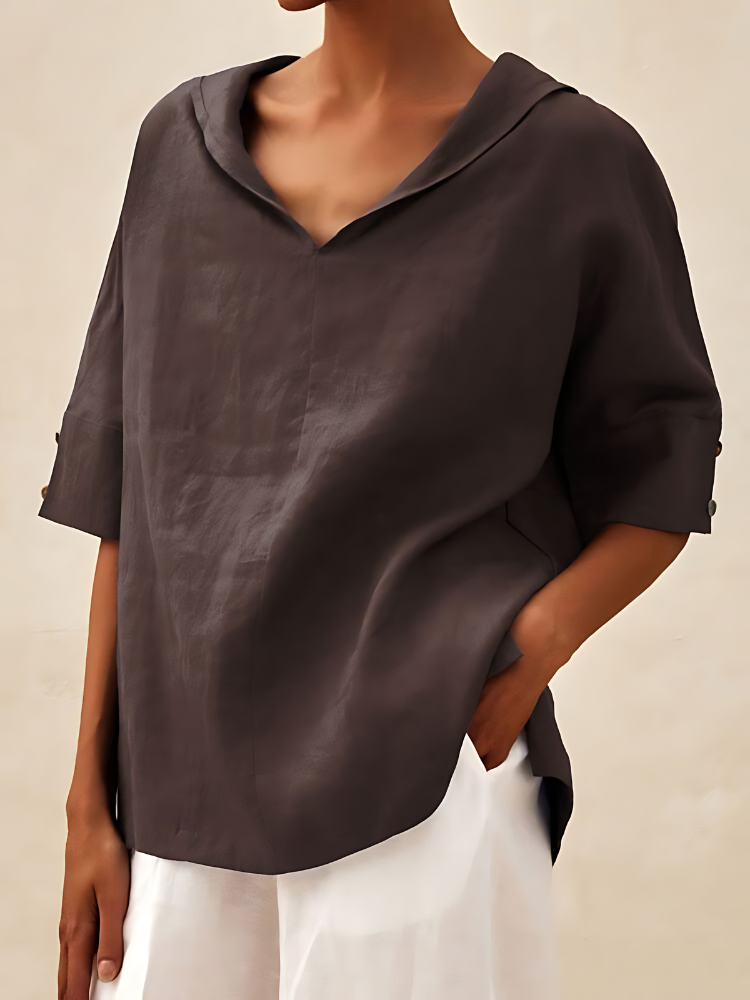 Molli | V-Neck Casual Linen Shirt