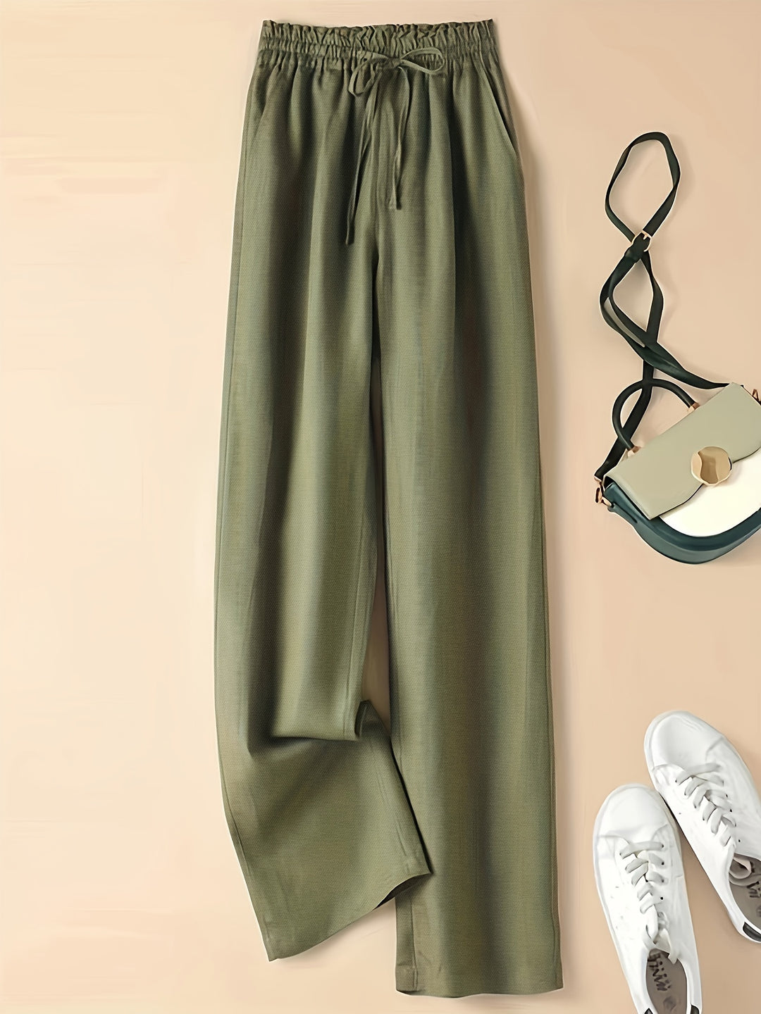 Eva | Elastic Waist Wide Leg Pants