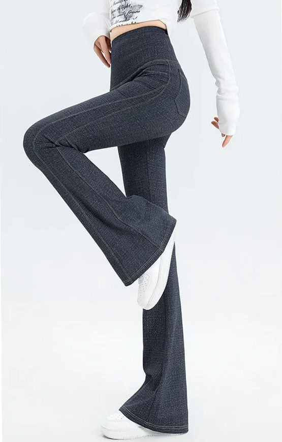 Casandra | Ultra-Stretch Denim Look Active Flare Pants