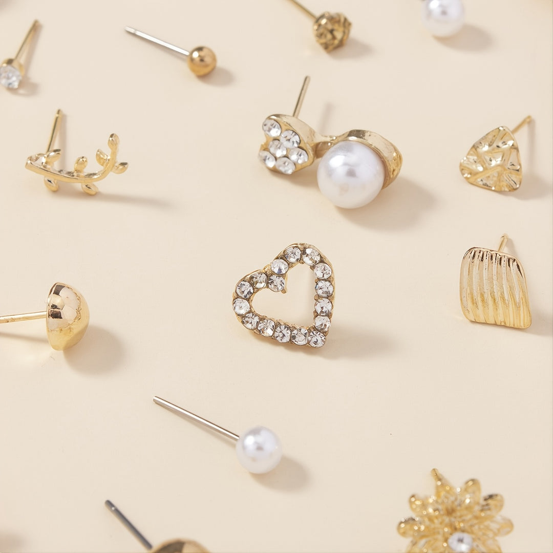 Isla | 30-Pair Rhinestone & Pearl Stud Earring Set