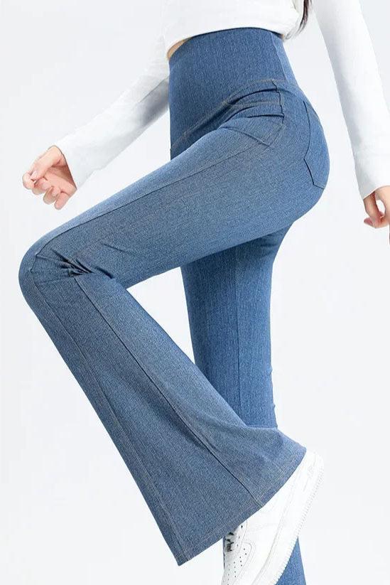 Casandra | Ultra-Stretch Denim Look Active Flare Pants