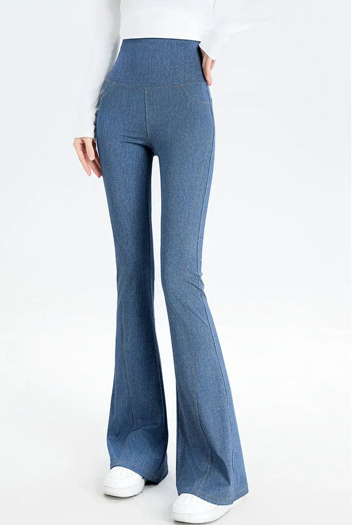 Casandra | Ultra-Stretch Denim Look Active Flare Pants