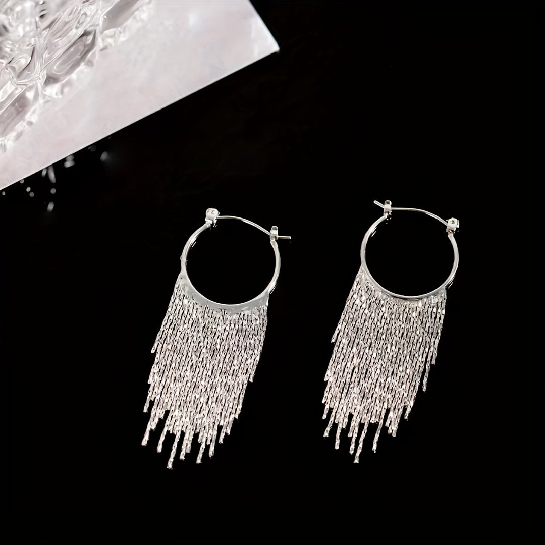 Stella | Sparkling Tassel Dangle Earrings