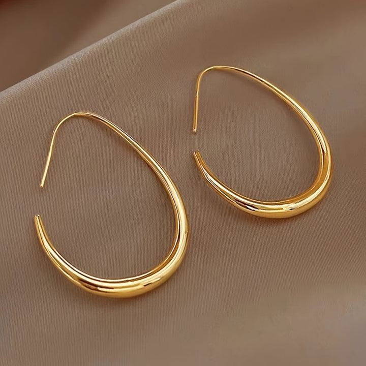 Ava | Glossy Water Drop Hoop Earrings