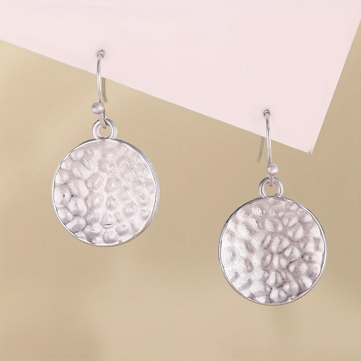 Nova | Vintage Hammered Round Dangle Earrings