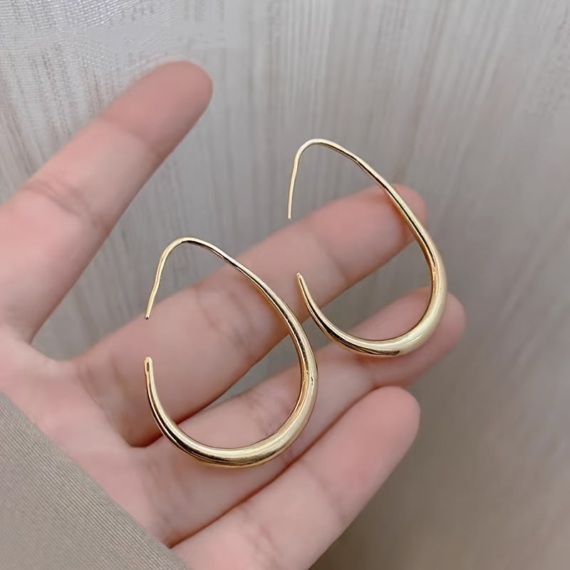 Ava | Glossy Water Drop Hoop Earrings