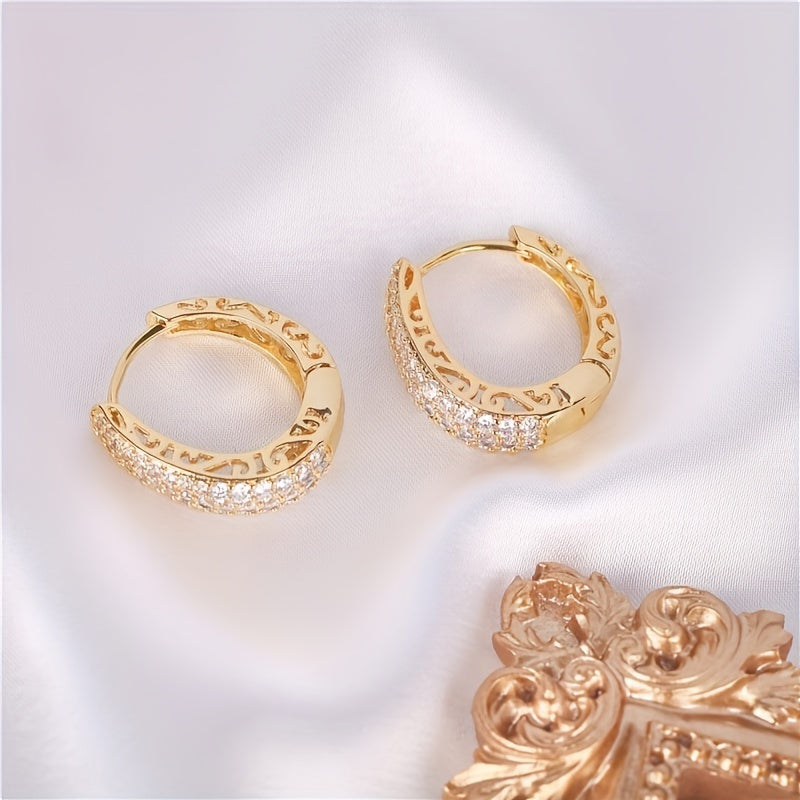 Elise | Sparkling Zirconia Hoop Earrings