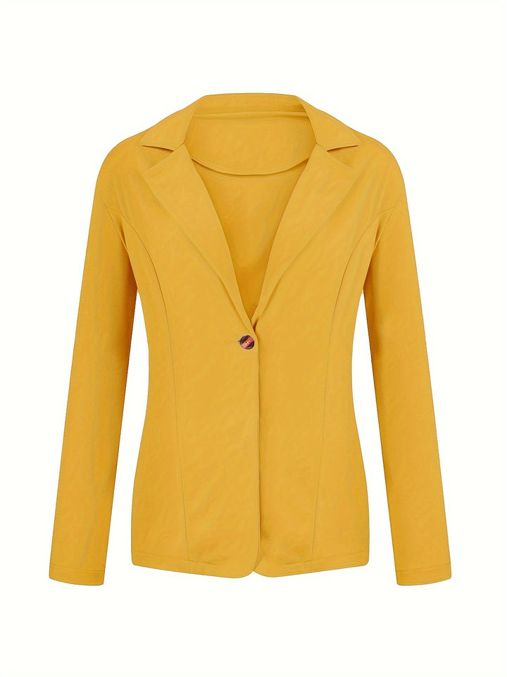 Lena | Solid Lapel Button Blazer Jacket