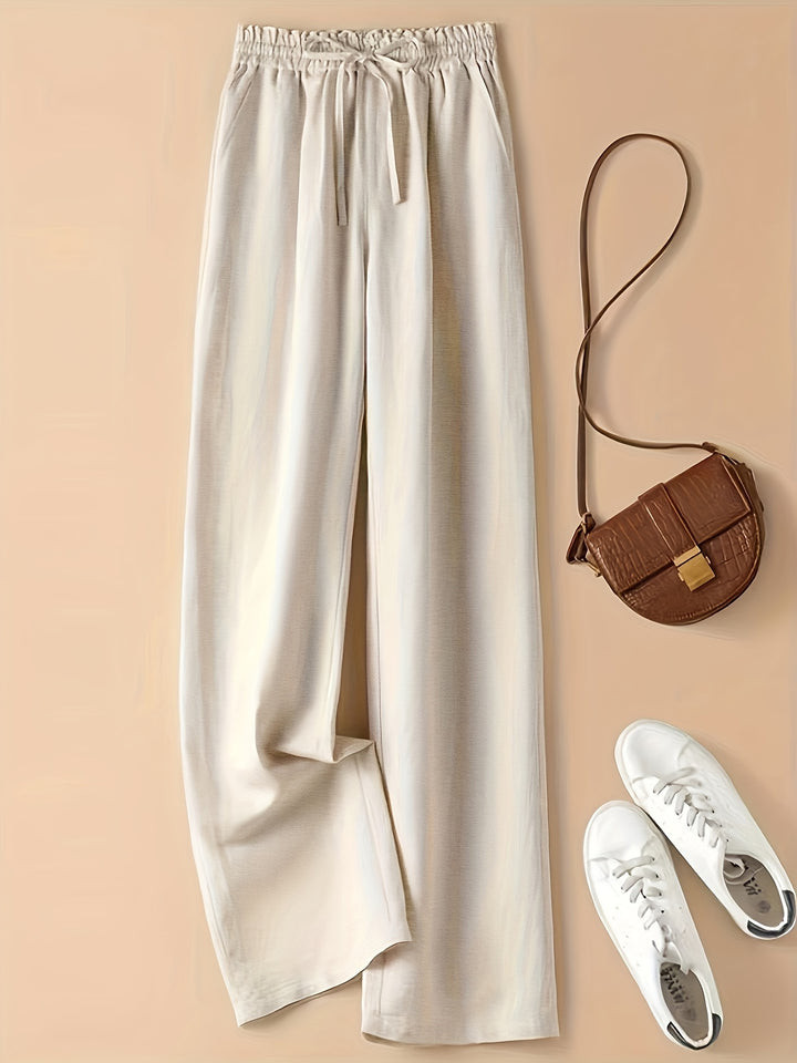 Eva | Elastic Waist Wide Leg Pants