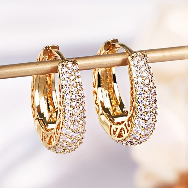 Elise | Sparkling Zirconia Hoop Earrings