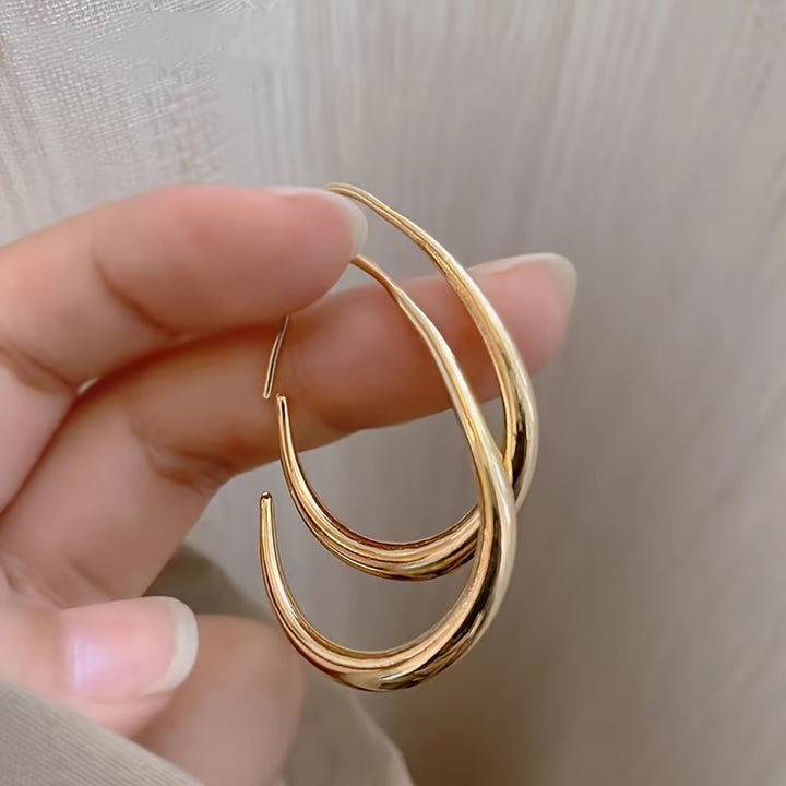 Ava | Glossy Water Drop Hoop Earrings