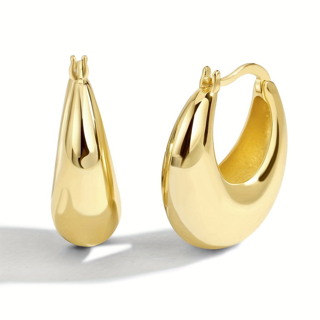 Sofia | Chunky 18K Gold Plated Huggie Hoop Earrings