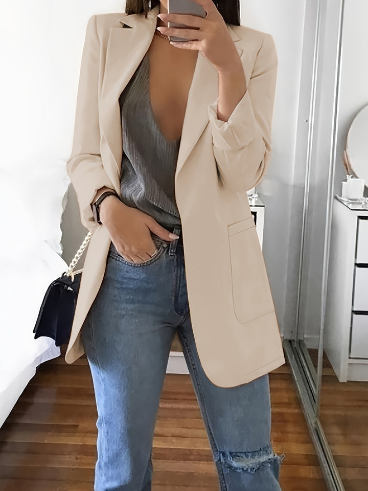 Sophia | Solid Open Front Blazer