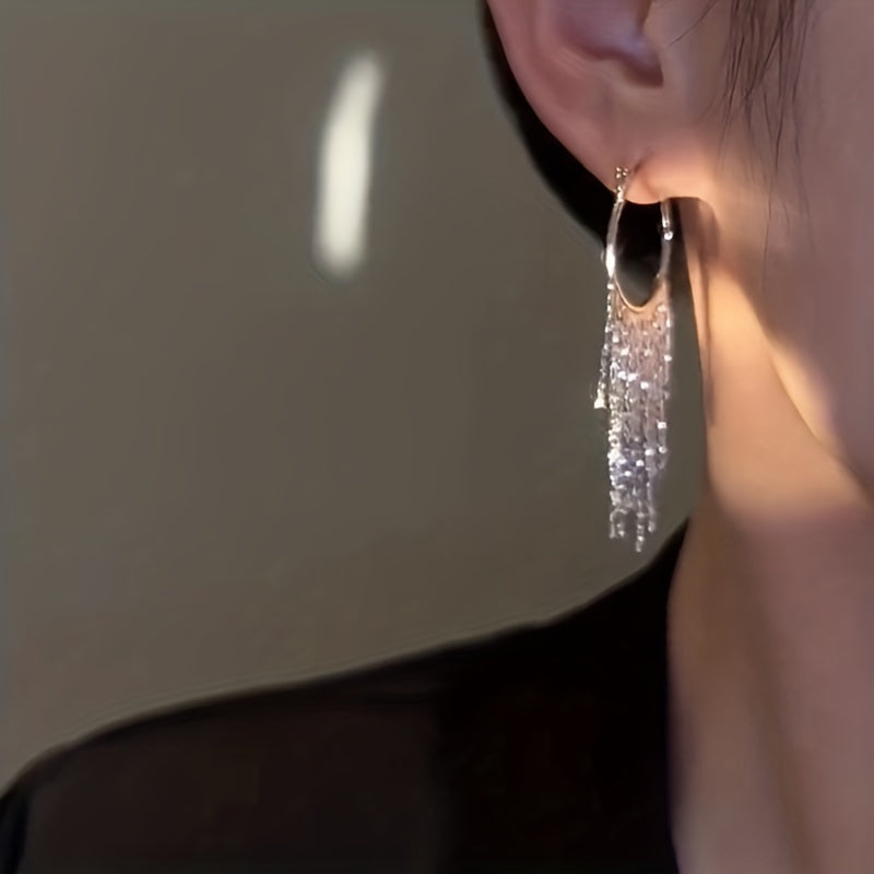 Stella | Sparkling Tassel Dangle Earrings