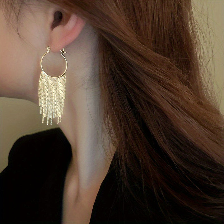 Stella | Sparkling Tassel Dangle Earrings