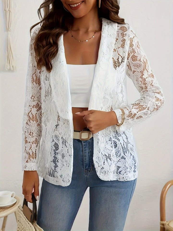 Liana | Floral Lace Lapel Blazer