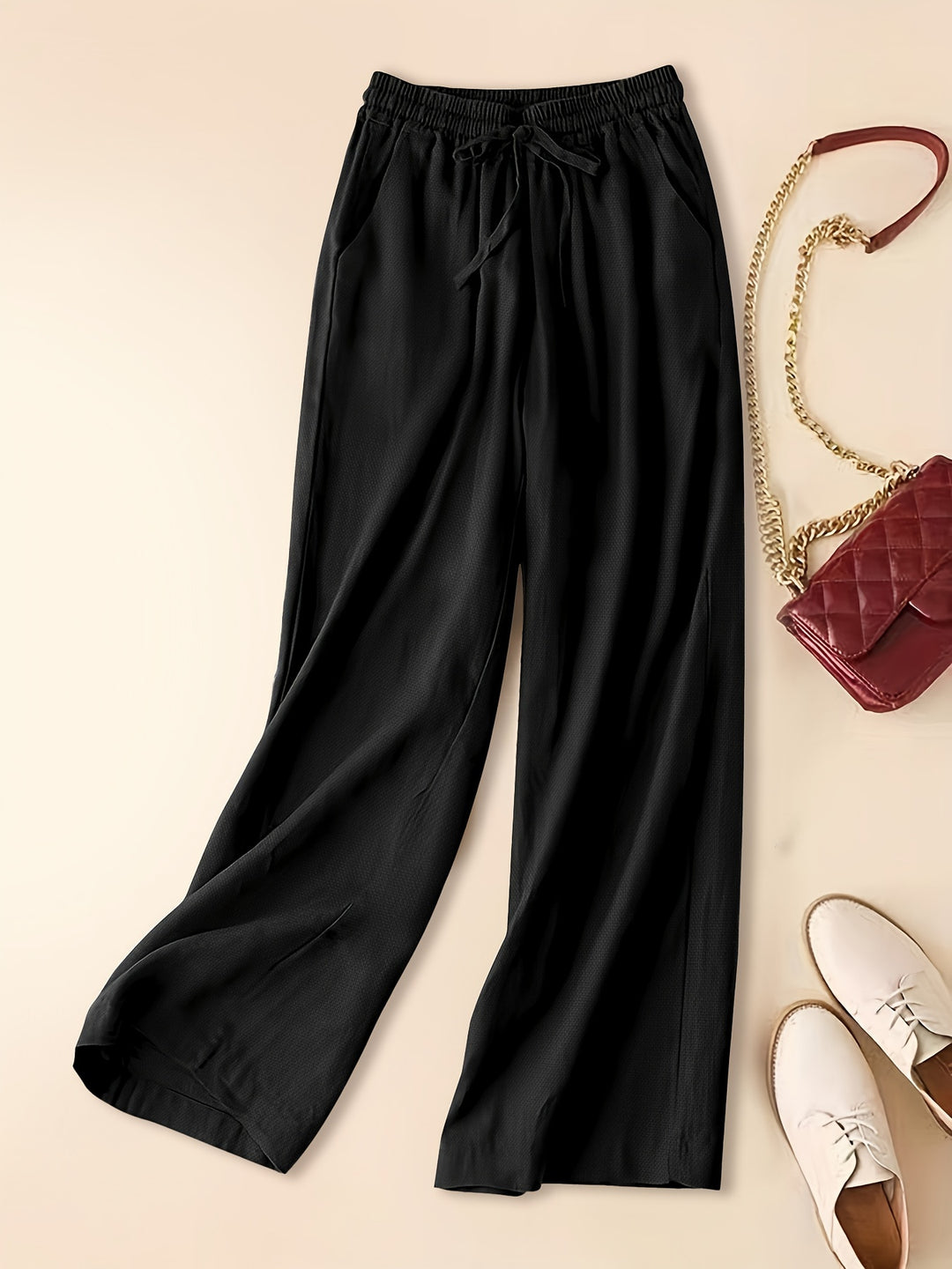 Amelia | Drawstring Wide Leg Pants