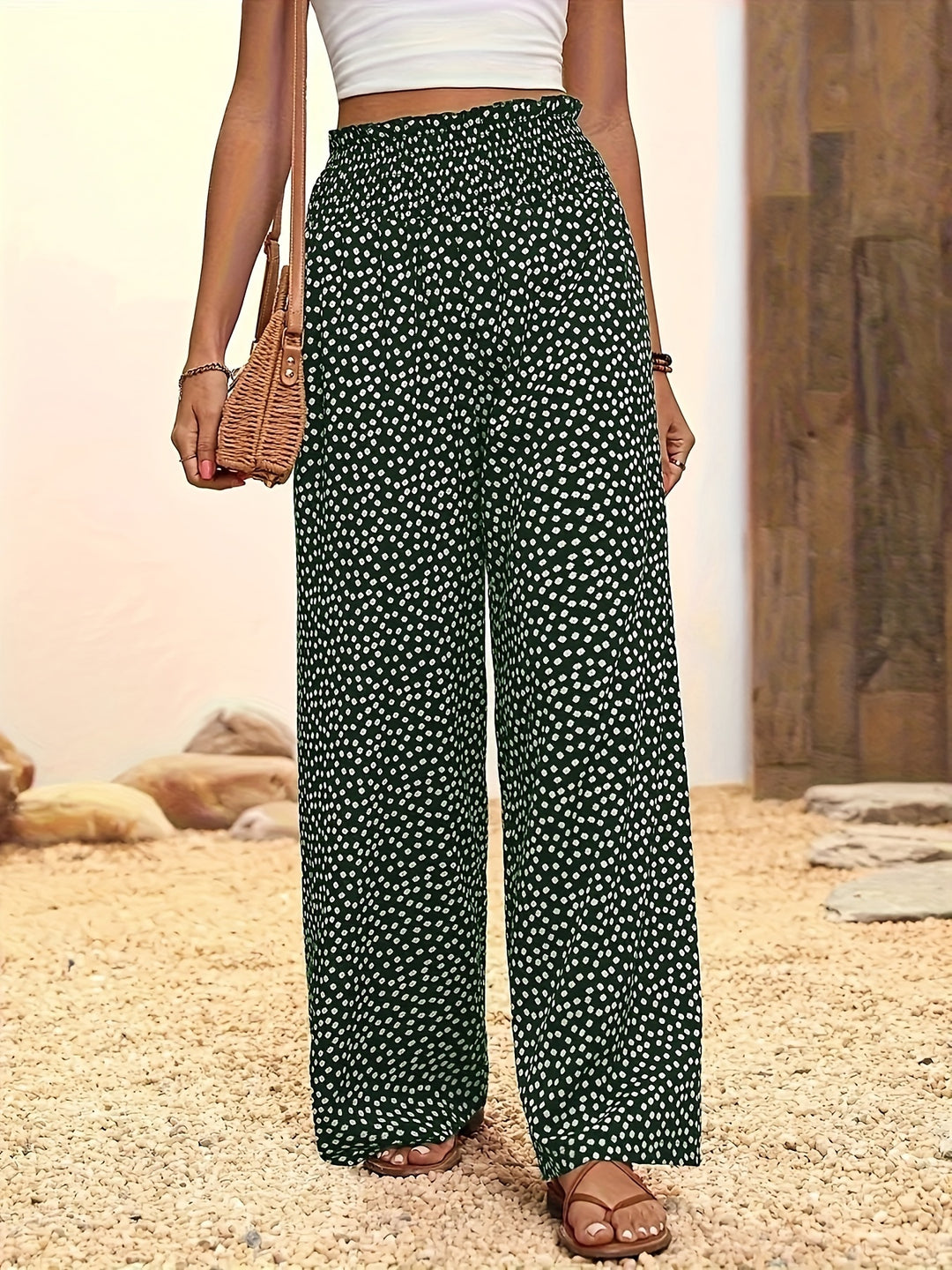 Isabella | Allover Print Wide Leg Pants