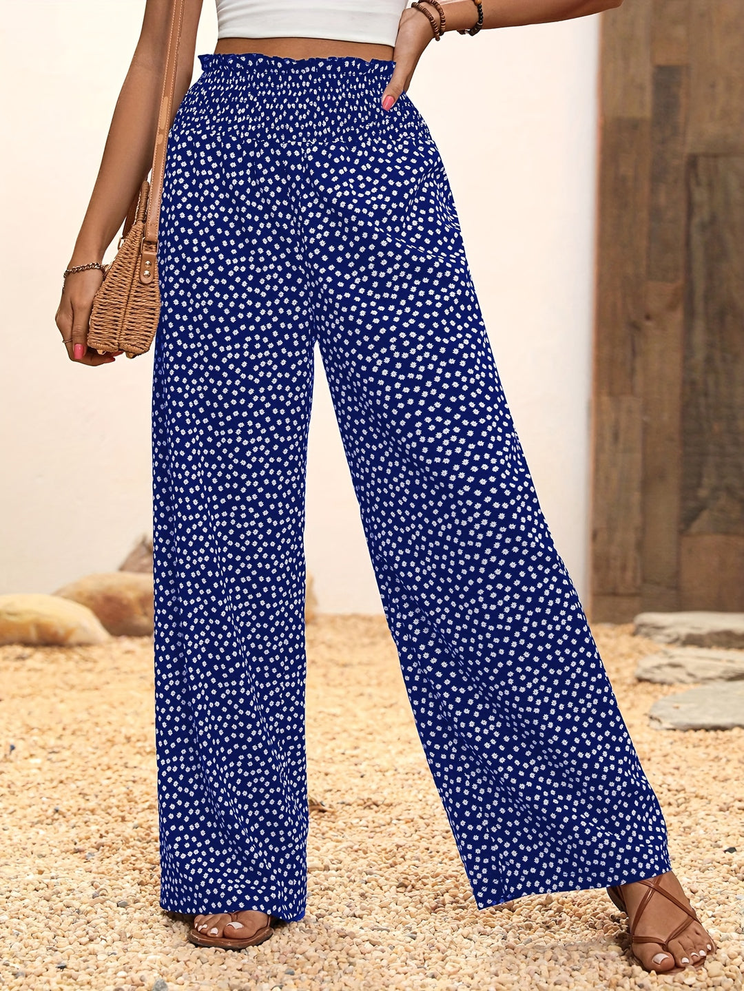 Isabella | Allover Print Wide Leg Pants