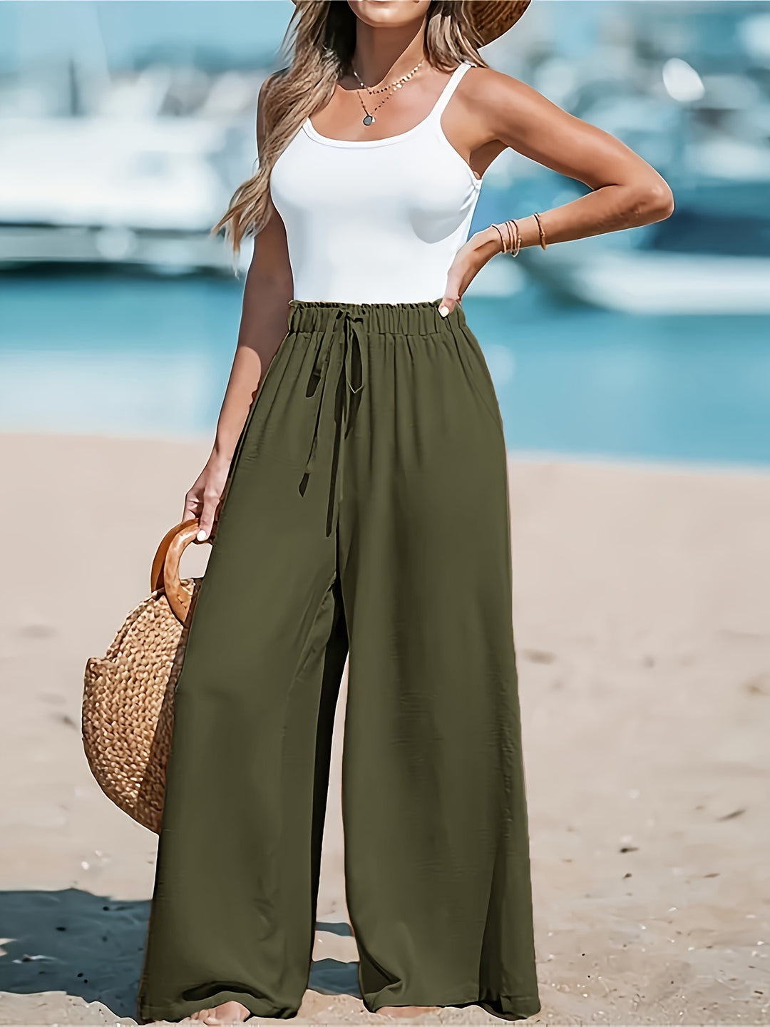 Aria | Solid Wide Leg Pants