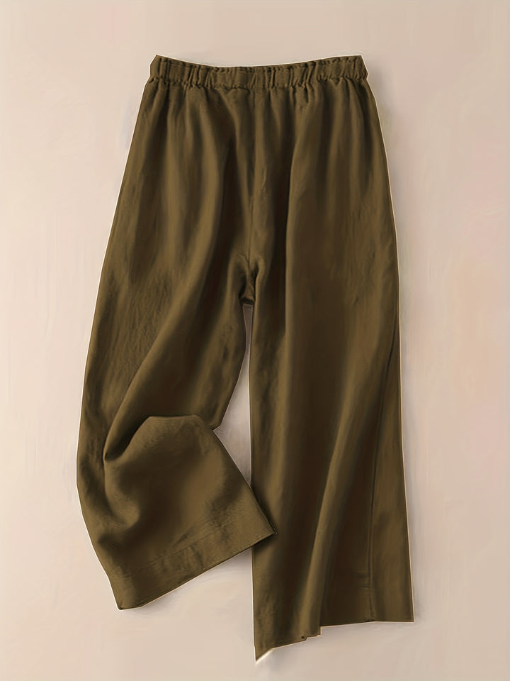 Maya | Solid Elastic Waist Pants