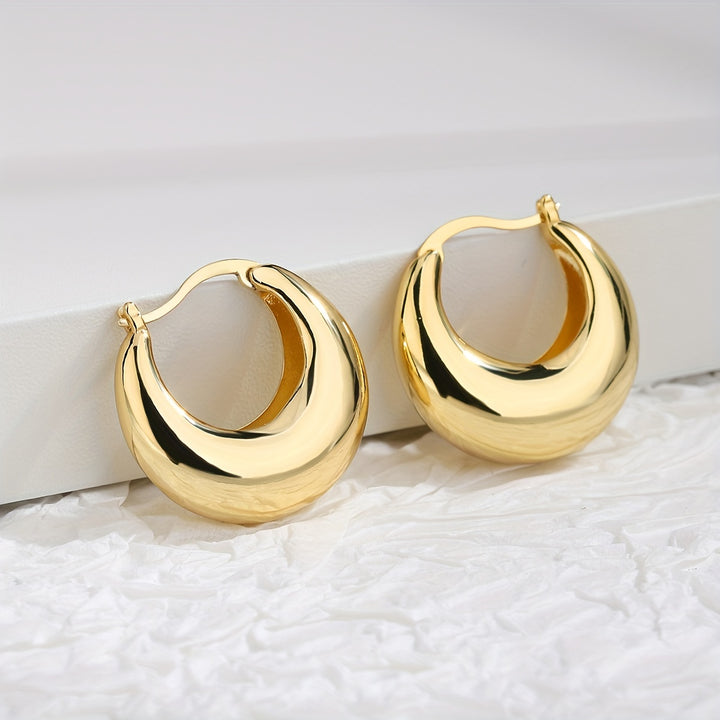 Sofia | Chunky 18K Gold Plated Huggie Hoop Earrings