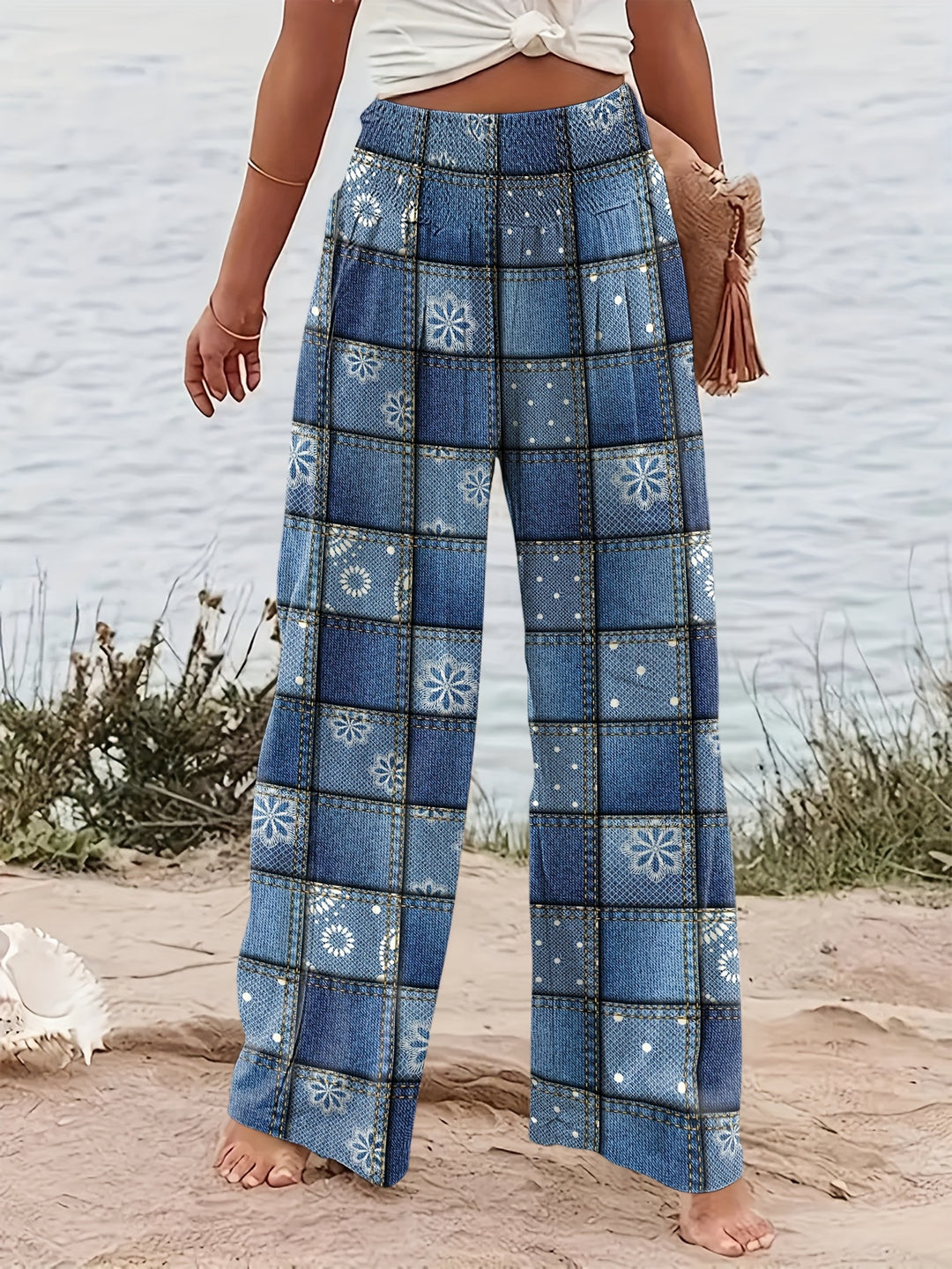 Mila | Patchwork Wide Leg Pants