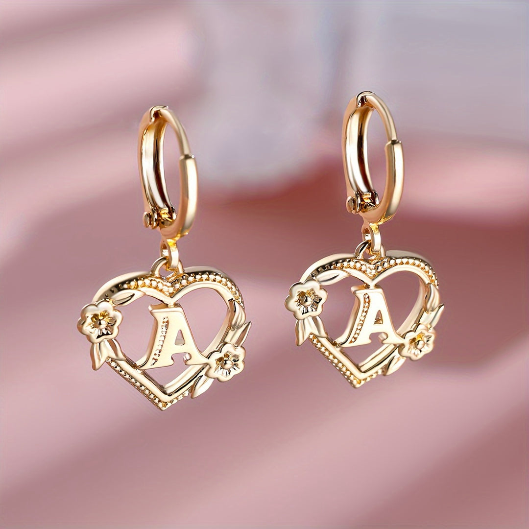 Amara | Hollow Heart & Flower Hoop Earrings