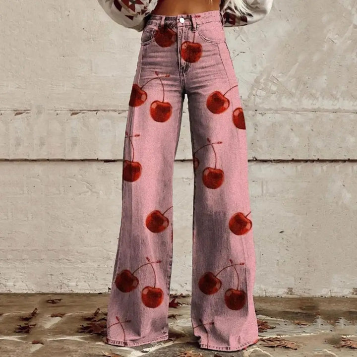 Ruby | Cherry Blossom Wide-Leg Pants