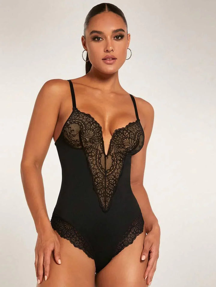 Elsa | Sculpting Deep V-Neck Lace Bodysuit – BUY 1 GET 1 FREE