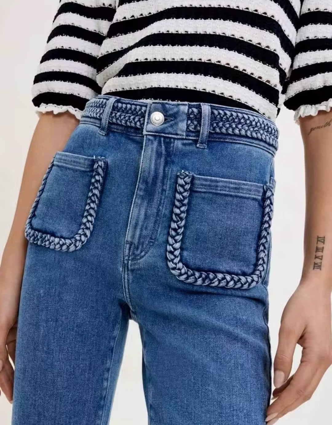 Zadi | Braided Kick Flare Jeans