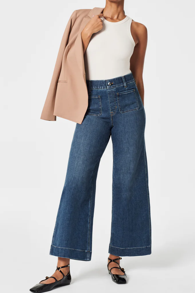 Bellia | Sculpting Cropped Wide-Leg Jeans