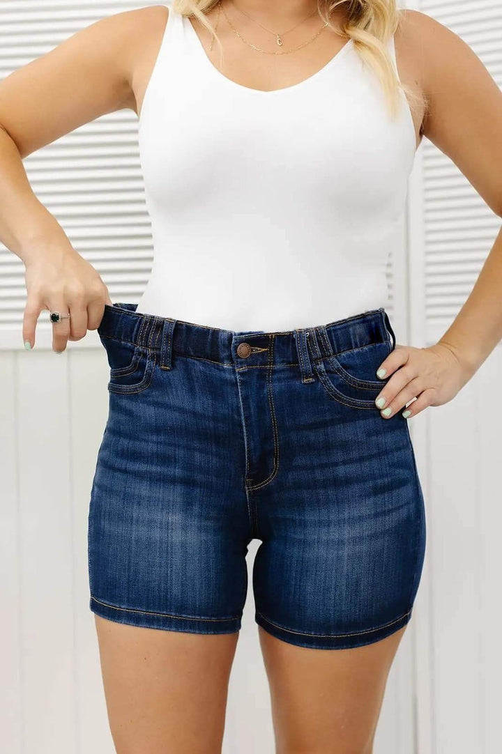 Eliza | Sculpting Elasticated Waist Denim Shorts