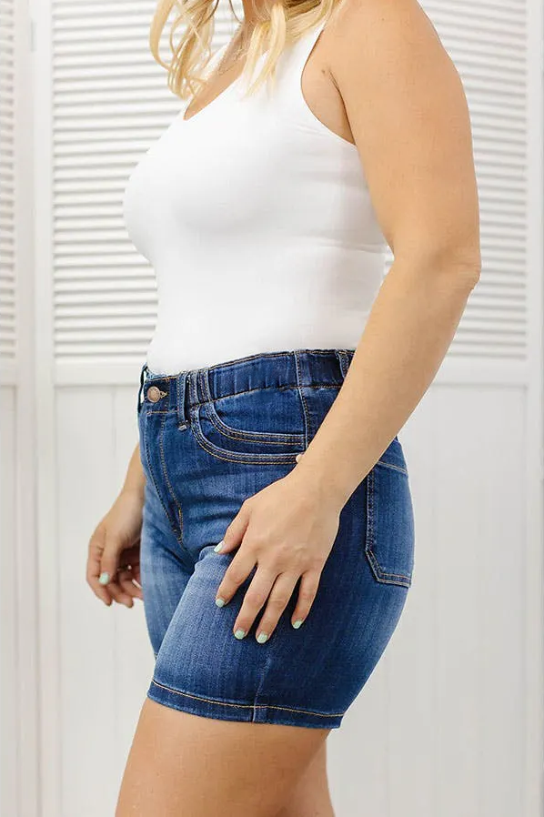 Eliza | Sculpting Elasticated Waist Denim Shorts