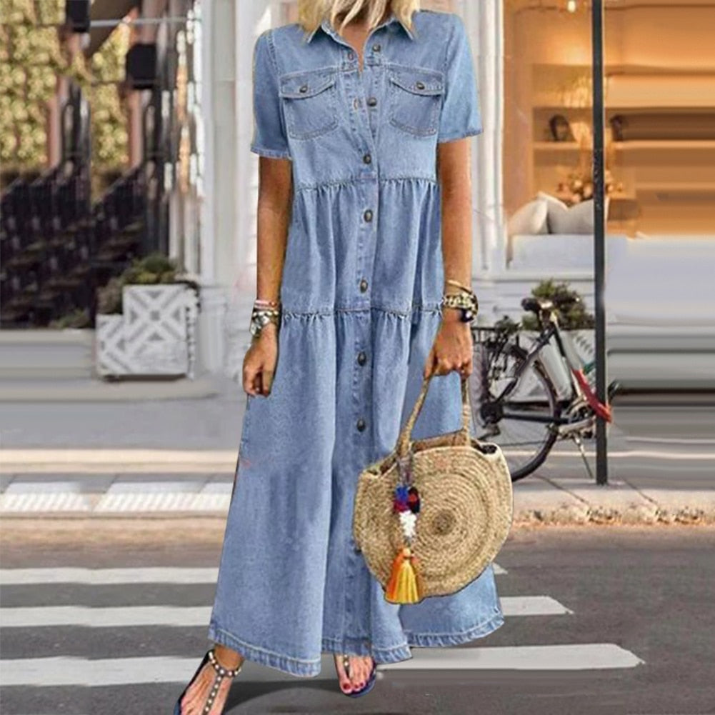 Ivy | Elegant Slimming Denim Dress