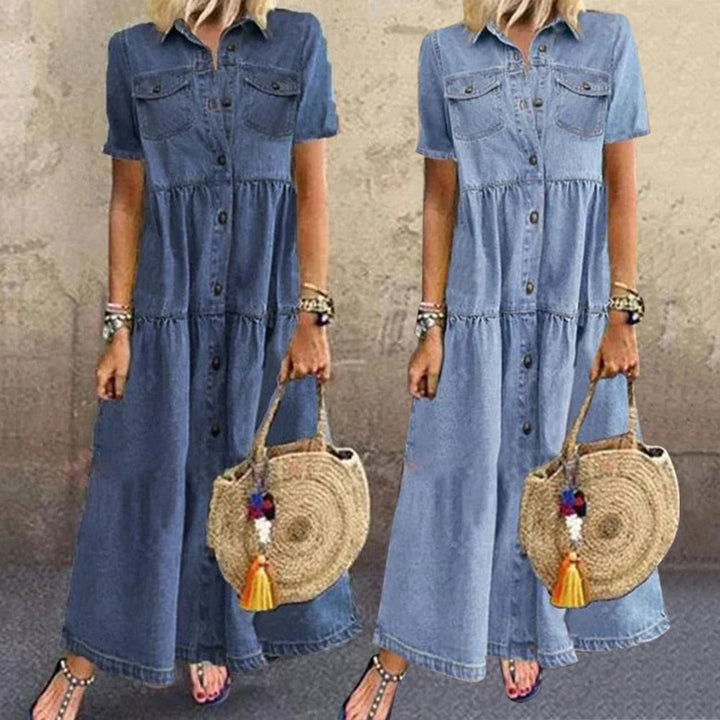 Ivy | Elegant Slimming Denim Dress