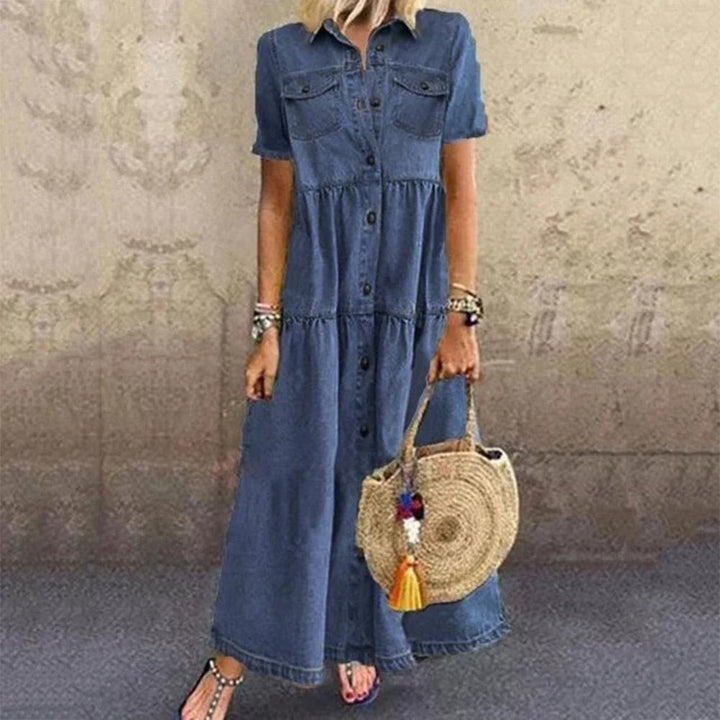 Ivy | Elegant Slimming Denim Dress