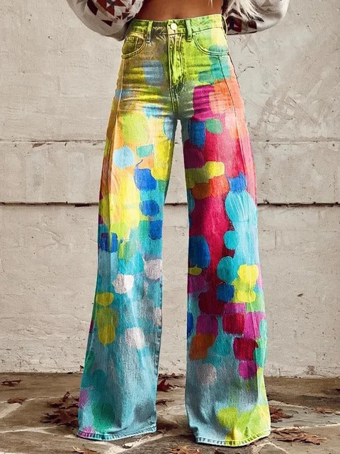 Zara | Color Splash Wide-Leg Pants