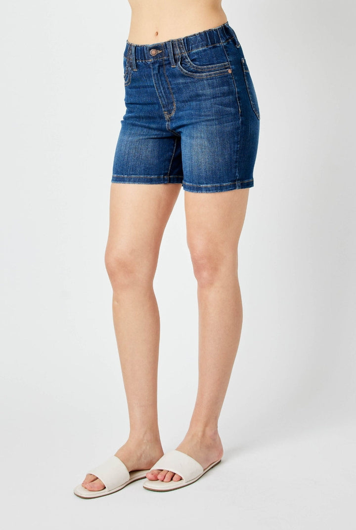 Eliza | Sculpting Elasticated Waist Denim Shorts